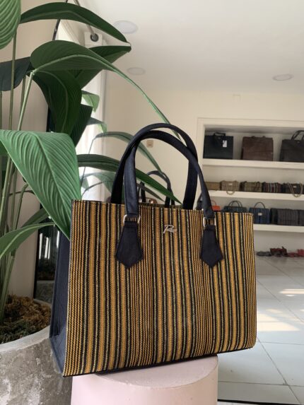 Gold multicolour asooke bag