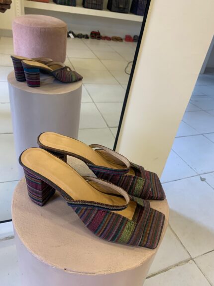 Dark asooke multicolor heels
