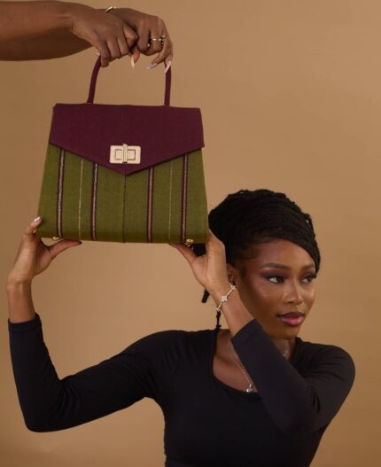 Tinuke in wine & green asooke