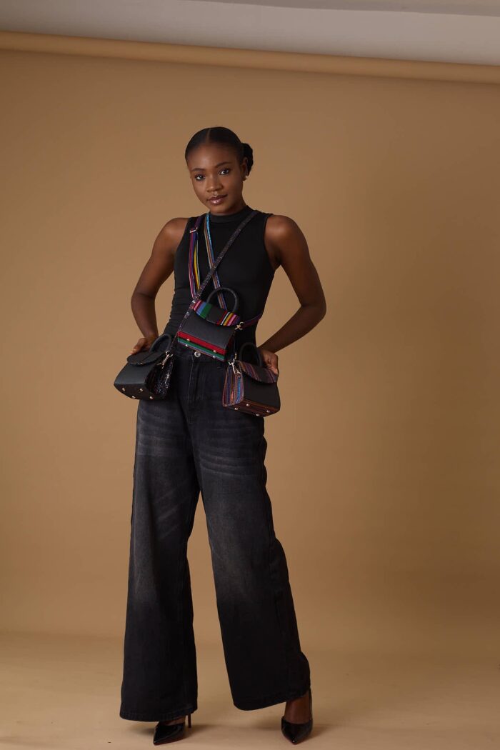 Oyin in black multicolor Asooke - Image 2